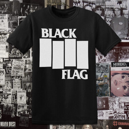 Polera Black Flag serigrafia