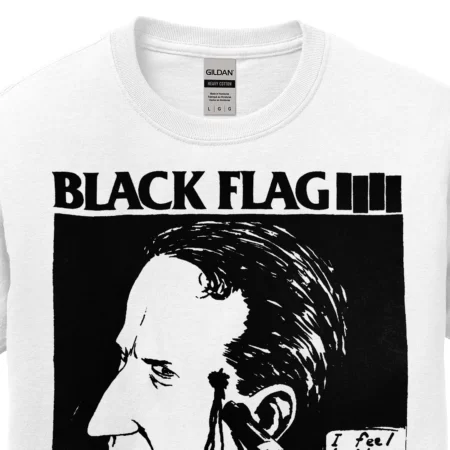 Polera serigrafía Black Flag
